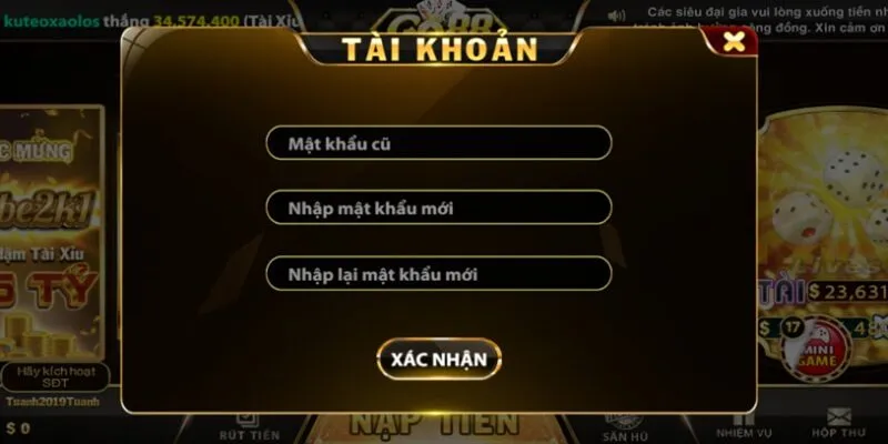 Làm sao để đổi mật khẩu tài khoản go88 nhanh chóng?